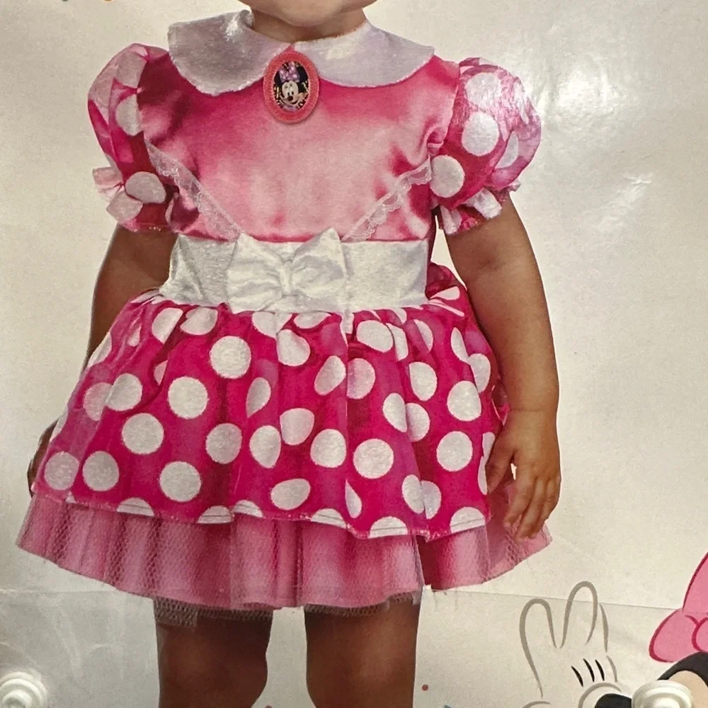 Pink Polka Dot Baby Costume with Headband